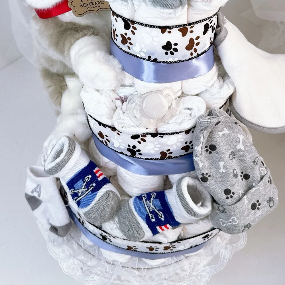 Puppy Diaper cake, Baby Shower gift